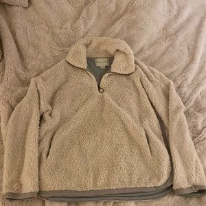 Cream Fuzzy Quarter Zip